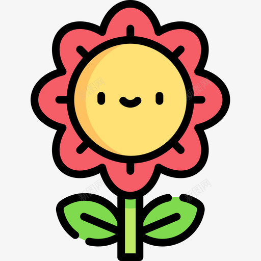 花幸福8线颜色图标svg_新图网 https://ixintu.com 幸福 颜色