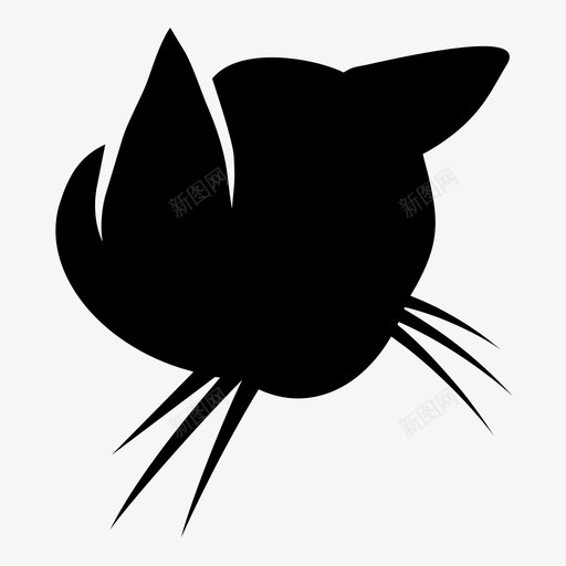 猫脸猫胡须图标svg_新图网 https://ixintu.com 猫脸 胡须