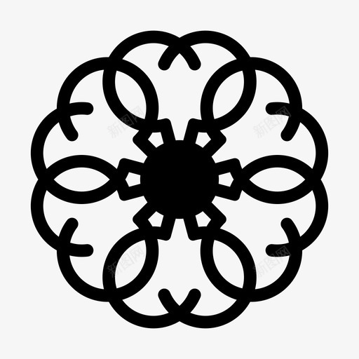 曼陀罗圆形花朵图标svg_新图网 https://ixintu.com 圆形 曼陀罗 花朵 设计