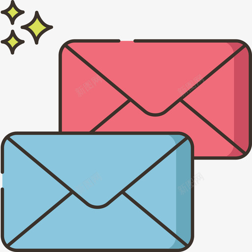 电子邮件联系我们图标线颜色svg_新图网 https://ixintu.com 图标 我们 电子邮件 联系 颜色