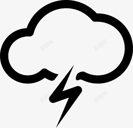 暴风雨坏天气云图标svg_新图网 https://ixintu.com 天气 暴风雨 闪电
