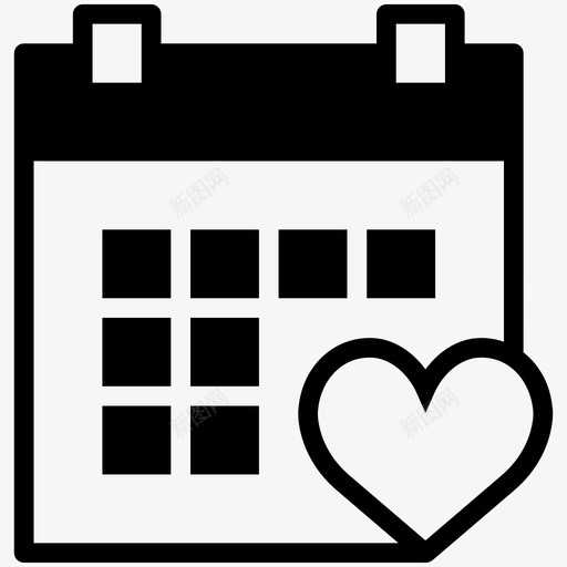 结婚日期周年纪念日日历图标svg_新图网 https://ixintu.com 周年纪念日 情人节日期 日历 结婚日期