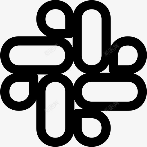 Slack社交标识4线性图标svg_新图网 https://ixintu.com Slack 标识 社交 线性