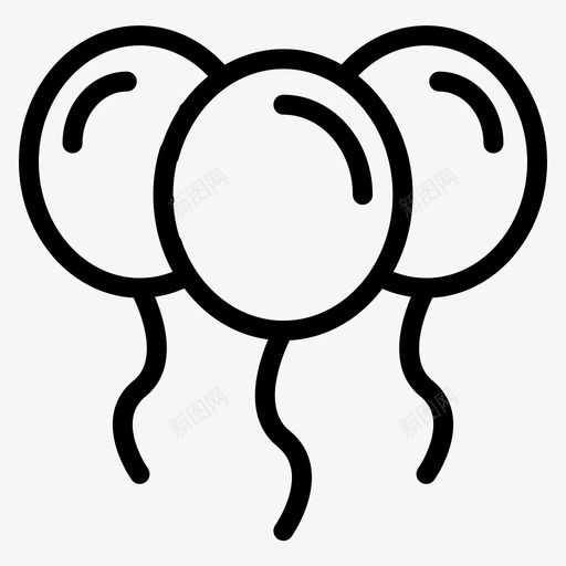 气球生日圣诞节图标svg_新图网 https://ixintu.com 圣诞 圣诞节 气球 游戏 生日 虚线