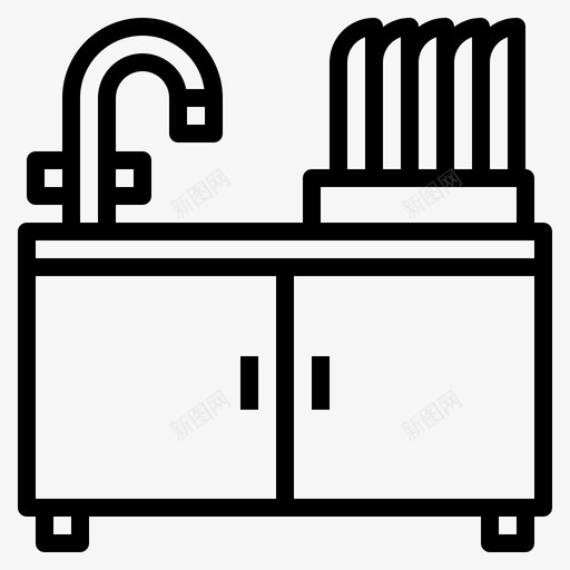 水槽水滴生态图标svg_新图网 https://ixintu.com 家具 家居和装饰概述 水 水槽 水滴 水龙头 生态