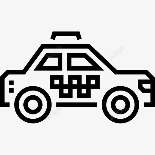 出租车美国13直线型图标svg_新图网 https://ixintu.com 出租车 直线 线型 美国