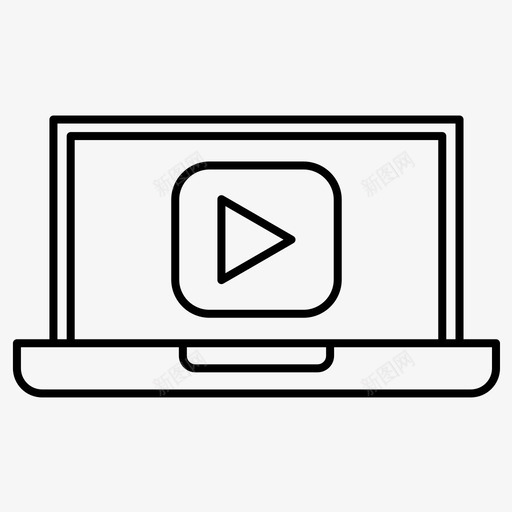 视频笔记本电脑媒体图标svg_新图网 https://ixintu.com 媒体 常规 电子产品 电脑 笔记本 线路 视频