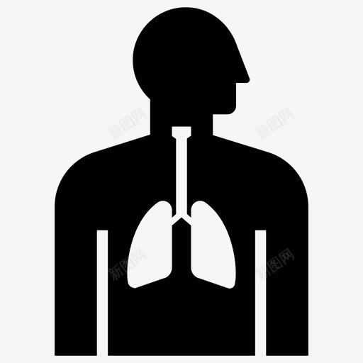 呼吸系统身体人体解剖学图标svg_新图网 https://ixintu.com 人体器官 人体器官雕文 人体解剖学 呼吸系统 肺 身体