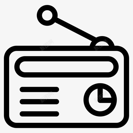 老式无线电设备音频音乐图标svg_新图网 https://ixintu.com 传输 旧收音机 老式无线电设备 通信轮廓向量图标集 音乐 音频
