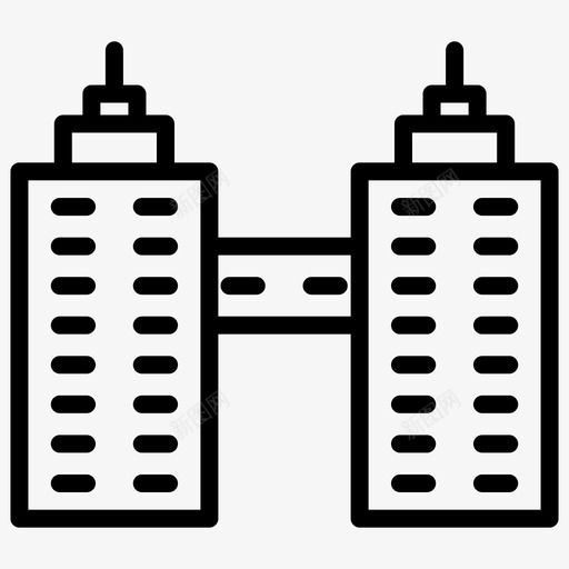 建筑物城市办公室图标svg_新图网 https://ixintu.com 办公室 城市 城市元素粗体线条集134 塔楼 建筑物