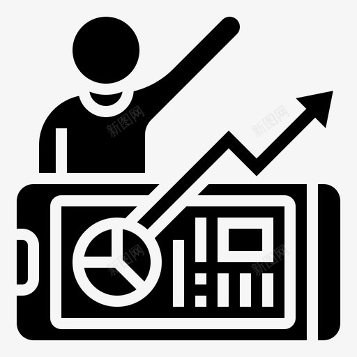 财务收益业务图标svg_新图网 https://ixintu.com glyph1 业务 业务管理 增长 手机 收益 智能 财务