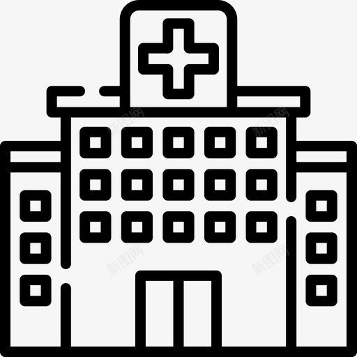 医院公共服务17直线图标svg_新图网 https://ixintu.com 公共服务 医院 直线