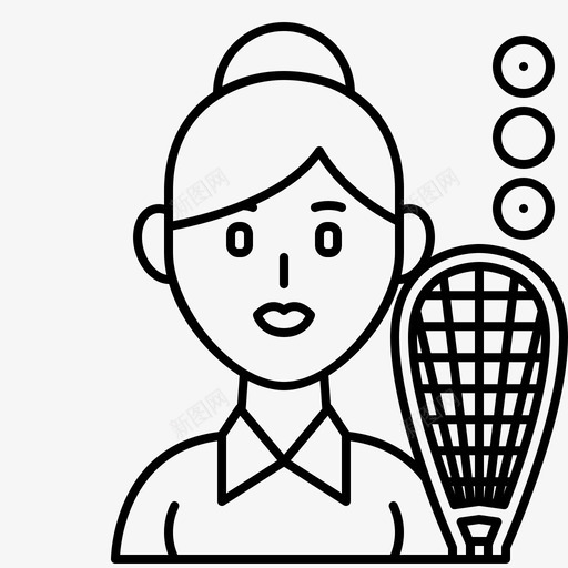 壁球活动健身图标svg_新图网 https://ixintu.com 专业 健身 壁球 女性 活动 运动