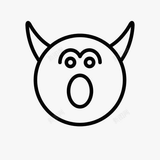 恶魔号角恐惧图标svg_新图网 https://ixintu.com 1行 号角 恐惧 恶魔 表情 震惊