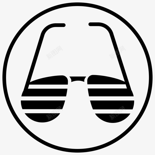 太阳镜冷却器眼镜图标svg_新图网 https://ixintu.com 光学 冷却器 夏季2黑填充圈 太阳镜 时尚 眼镜
