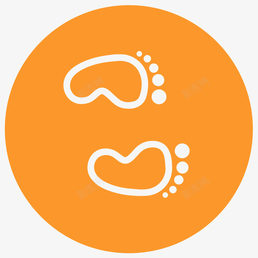 物流详情小脚镂空橙色svg_新图网 https://ixintu.com 物流详情小脚镂空橙色