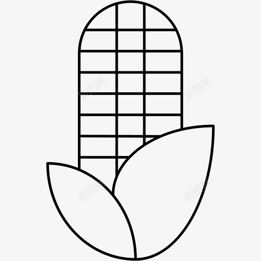 玉米秋季1px线条图标svg_新图网 https://ixintu.com 玉米 秋季1px线条图标