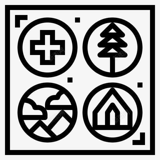 徽章童子军8号直线型图标svg_新图网 https://ixintu.com 8号 徽章 直线 童子军 线型