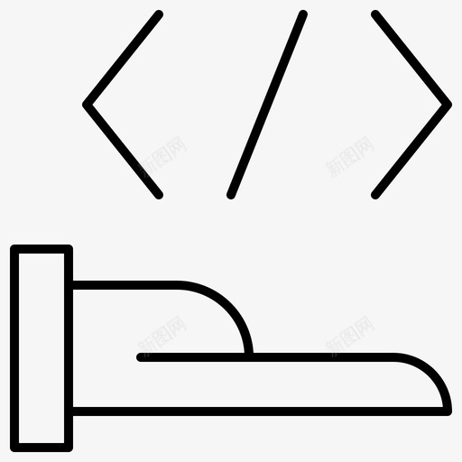 手代码开发图标svg_新图网 https://ixintu.com 代码 应用 开发 文件 细线 编程 网站 网页