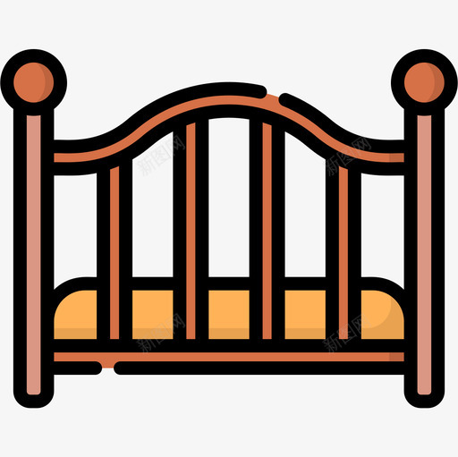床婴儿玩具4线性颜色图标svg_新图网 https://ixintu.com 婴儿玩具4 床 线性颜色
