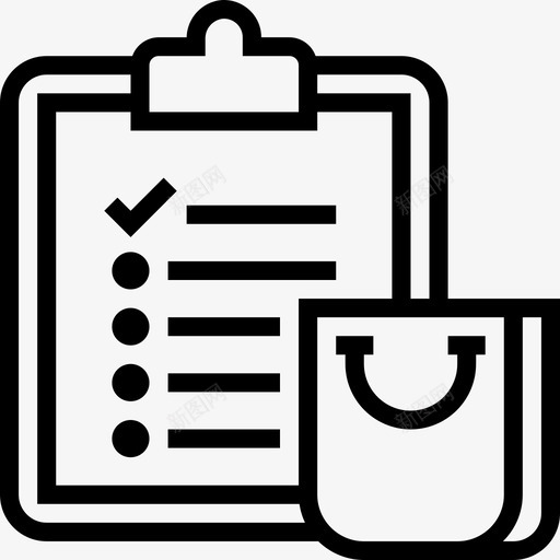 列表在线购物线性图标svg_新图网 https://ixintu.com 列表 在线购物 线性