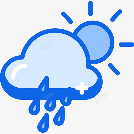 蒙蒙细雨204号天气蓝色图标svg_新图网 https://ixintu.com 204号 天气 蒙蒙细雨 蓝色