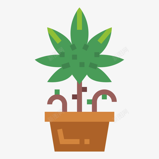 大麻树4扁平图标svg_新图网 https://ixintu.com 大麻 扁平 树4