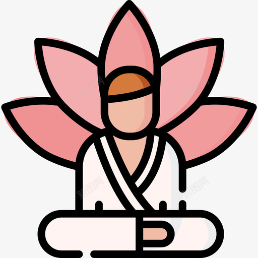 瑜伽理疗13线条色彩图标svg_新图网 https://ixintu.com 理疗 瑜伽 线条 色彩