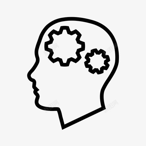 思考齿轮专家图标svg_新图网 https://ixintu.com 专家 思考 理解 轮廓 齿轮
