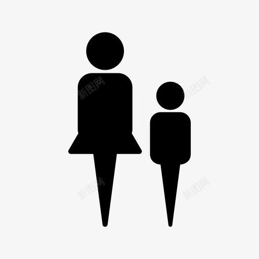 母子女儿家庭图标svg_新图网 https://ixintu.com 女儿 家庭 母子
