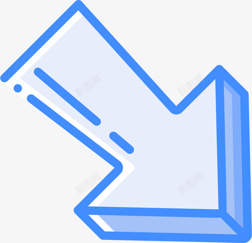 对角线箭头3d箭头2蓝色图标svg_新图网 https://ixintu.com 3d 对角线 箭头 蓝色