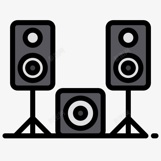 扬声器摇滚音乐1线性颜色图标svg_新图网 https://ixintu.com 扬声器 摇滚音乐1 线性颜色