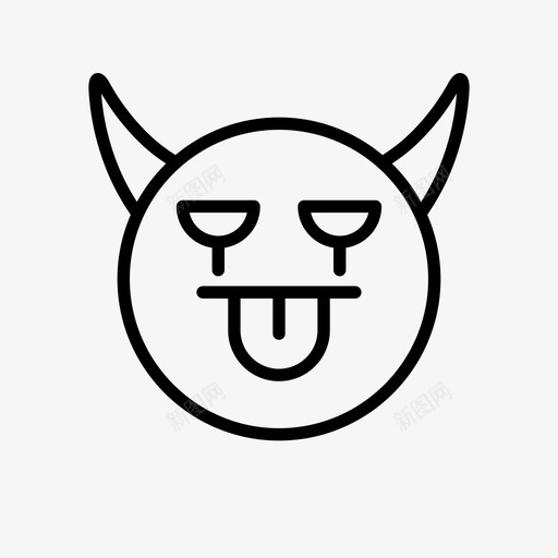 恶魔哭泣号角图标svg_新图网 https://ixintu.com 1行 号角 哭泣 恶魔 符号 舌头 表情
