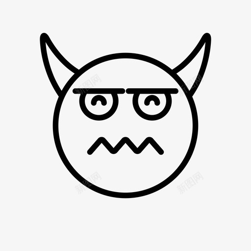 恶魔恐惧号角图标svg_新图网 https://ixintu.com 号角 恐惧 恶魔 恶魔表情符号1行 紧张
