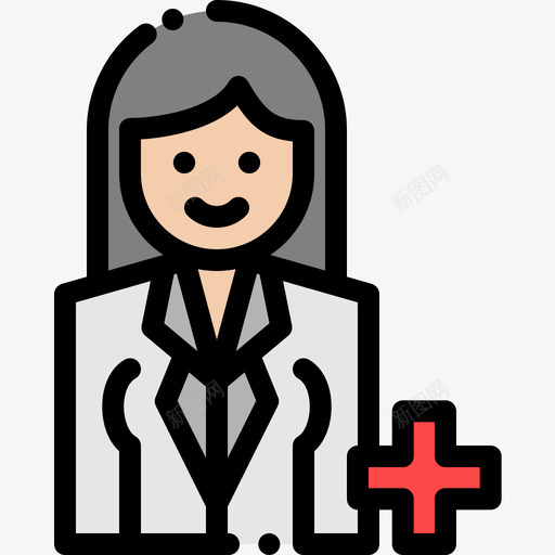 医生女权主义者12直系肤色图标svg_新图网 https://ixintu.com 医生 女权主义者12 直系肤色