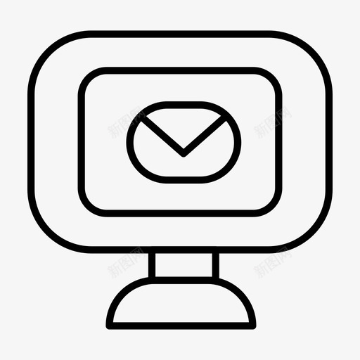 计算机显示器电子邮件图标svg_新图网 https://ixintu.com 在线 显示器 电子邮件 监视器 系统 计算机