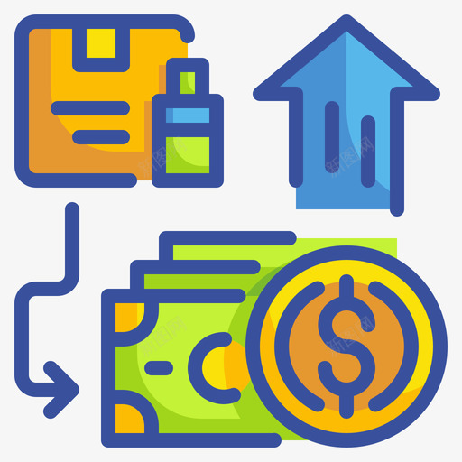 金钱商业309线性颜色图标svg_新图网 https://ixintu.com 商业 线性 金钱 颜色