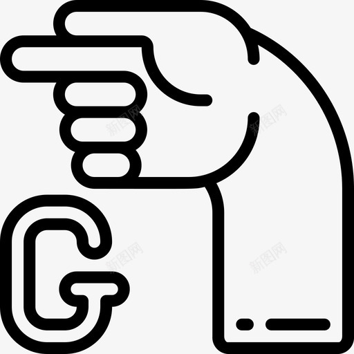 手语语言3线性图标svg_新图网 https://ixintu.com 手语 线性 语言