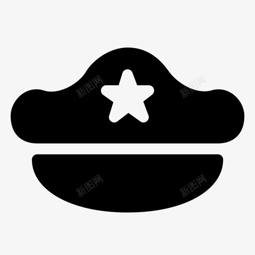 警帽警用配件警服图标svg_新图网 https://ixintu.com 公共 图标 安全 平面 平面图 警卫制服 警帽 警服 警用 配件