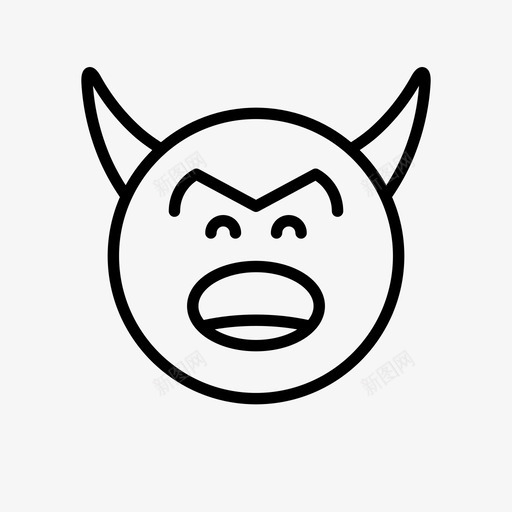 恶魔愤怒表情符号图标svg_新图网 https://ixintu.com 1行 号角 恶魔 愤怒 符号 表情