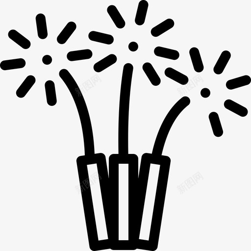 烟花幸福30线性图标svg_新图网 https://ixintu.com 幸福 烟花 线性