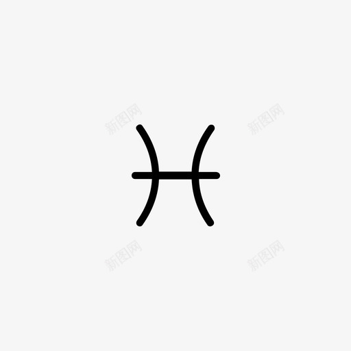 双鱼座占星术黄道十二宫图标svg_新图网 https://ixintu.com 十二 占星术 双鱼座 黄道