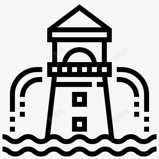 灯塔水上公园20线性图标svg_新图网 https://ixintu.com 公园 水上 灯塔 线性