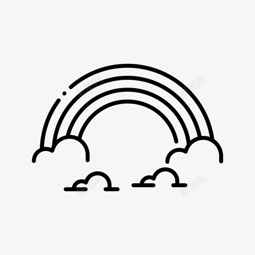 彩虹云五彩缤纷图标svg_新图网 https://ixintu.com 五彩缤纷 天空 彩虹 风景