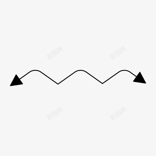 箭头方向波浪图标svg_新图网 https://ixintu.com 方向 波浪 箭头 箭头粗体双头细线 锯齿形