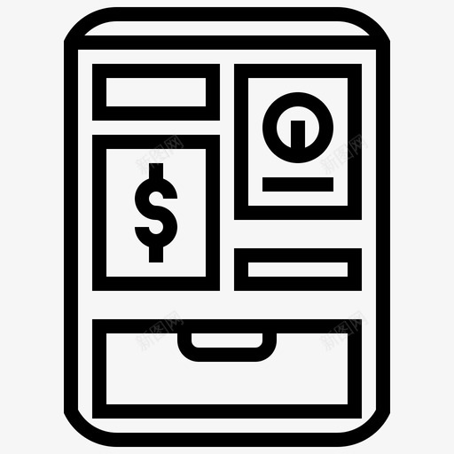 Atm自动售货机8直线式图标svg_新图网 https://ixintu.com Atm 直线式 自动售货机