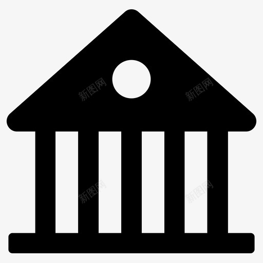 机构建筑物市政厅图标svg_新图网 https://ixintu.com 图书馆 市政厅 建筑物 机构 纪念碑
