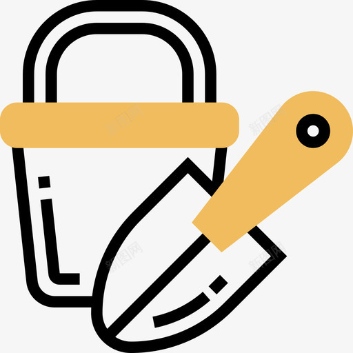 水桶玩具23黄影图标svg_新图网 https://ixintu.com 水桶 玩具 黄影