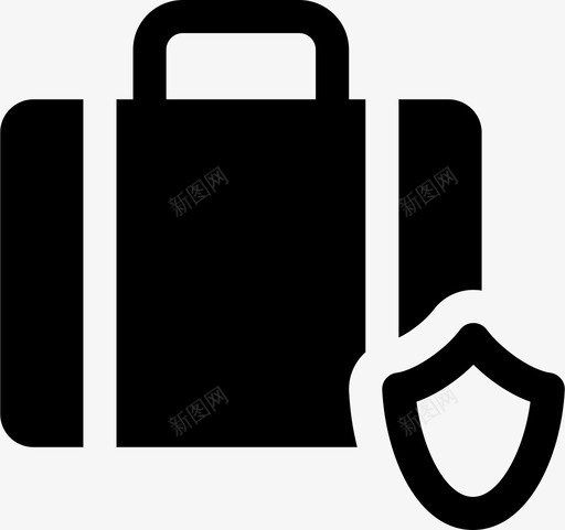 防护罩公文包安全图标svg_新图网 https://ixintu.com 公文包 公文包填充 安全 旅行 行李箱 防护罩