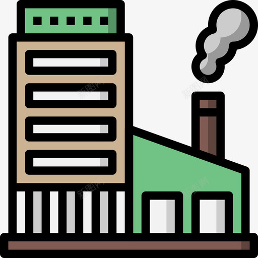建筑城市元素55线性颜色图标svg_新图网 https://ixintu.com 元素 城市 建筑 线性 颜色